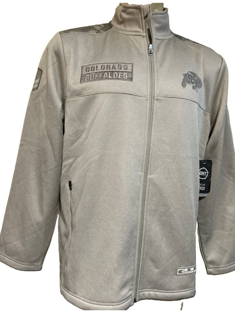 NEW Colorado Buffaloes Military USA Flag Full Zip Jacket Performance L Colosseum